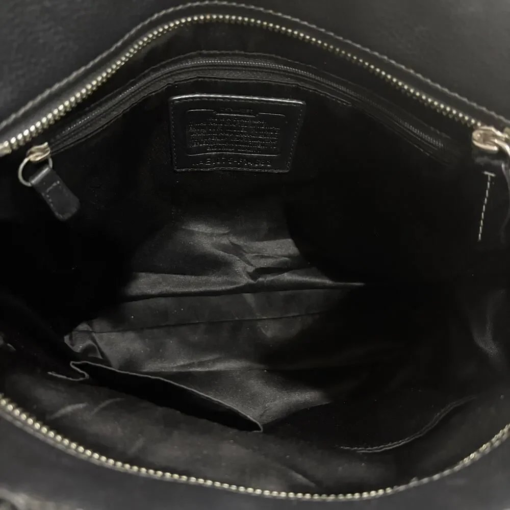 Coach Penelope Black Pebbled Leather Shoulder Tote Bag